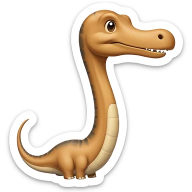 humorous phallic-shaped diplodocus neck emoji, no text sticker