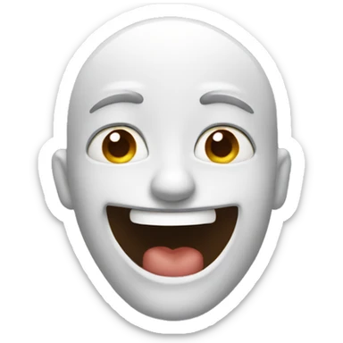 Regular emoji that switches from laughing to straight face sticker