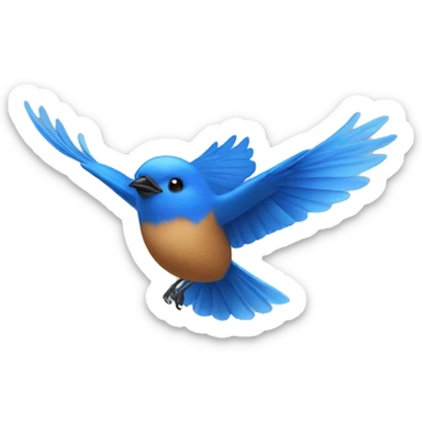 Bluebird flying sticker