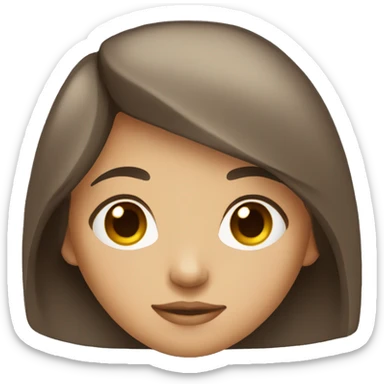 girl with light skin, dark brown hair and brown eyes sticker