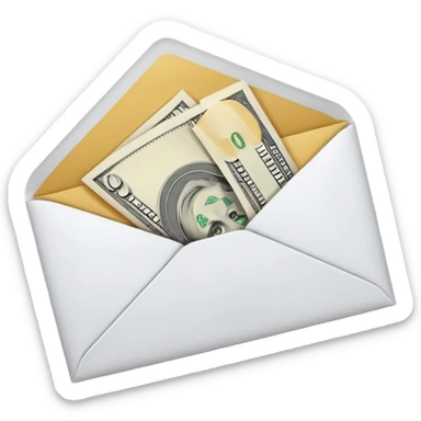 Salary enclosed in an envelope sticker