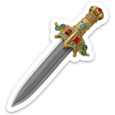 Ceremonial dagger. Jeweled handle sticker