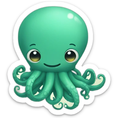 cute kraken cute face zen sticker