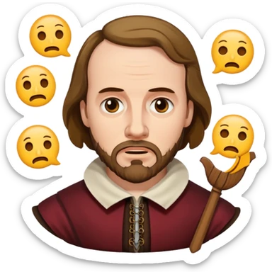 Shakespeare portrait very faithful to original dealing with emojis sticker