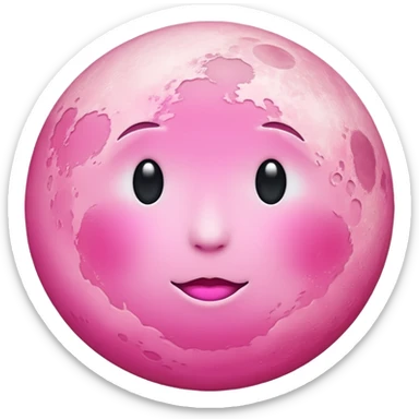 pink moon emoji sticker