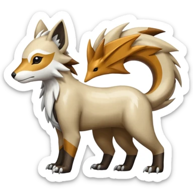 Shiny Brown Golden Bronze Ginger Black Grey White Beige Linoone-Absol-Trico-Hybrid (Full body) sticker