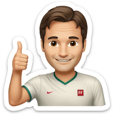 ROGER FEDERER THUMS UP sticker