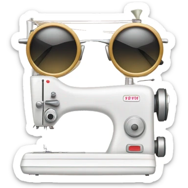 sewing machine with sunglasses sticker