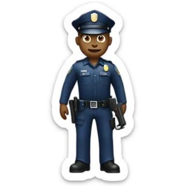 police man with a water gun sticker