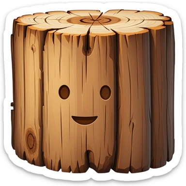 wooden log sticker