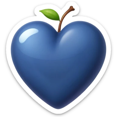 heart shaped blueberry fruit sticker