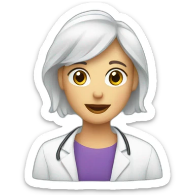 computer screen showing a video call with a female therapist sticker