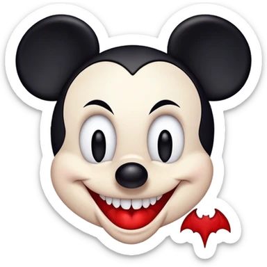 Mickey Mouse vampires Back face one yes red smile Hd emoji Old emoji sticker