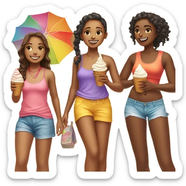 Girls in the summer  sticker