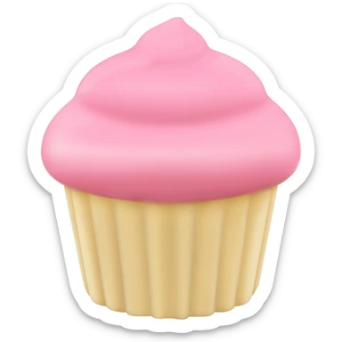Cupcake with pink icing sticker