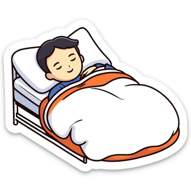 Doc sleeping wirh colcha sticker