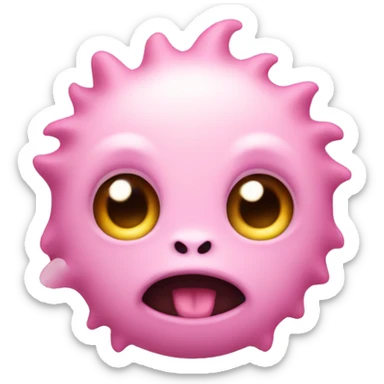Light pink cute little monster sticker
