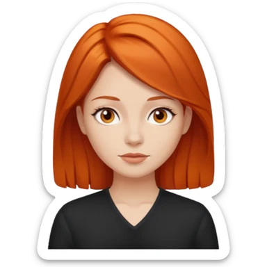 hazme la mima mujer del pelo naranja pero el color del pelo mas oscuro sticker