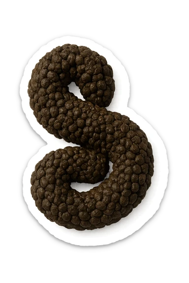 FECI DI ANIMALE A PALLINI VISTE DALL'ALTO, iperrealistico 4k, ISOLATA SU SFONDO BIANCO sticker