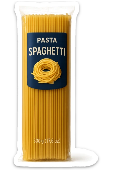 pacco di pasta realistico, 4k sticker