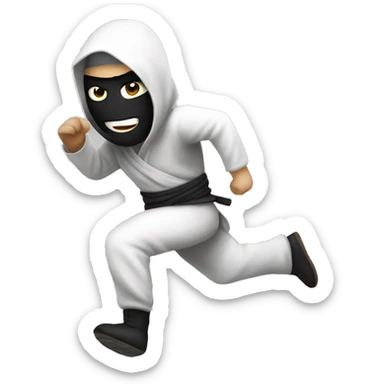 ninja white skin running sticker