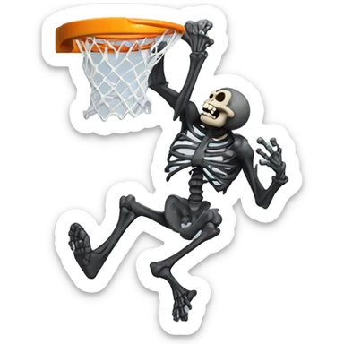 Skeleton dunking on gorilla sticker