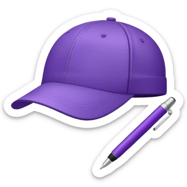 A plastic brown ball cap and the long rectangle purple. (With a pen) And looks like a BFDI style sticker