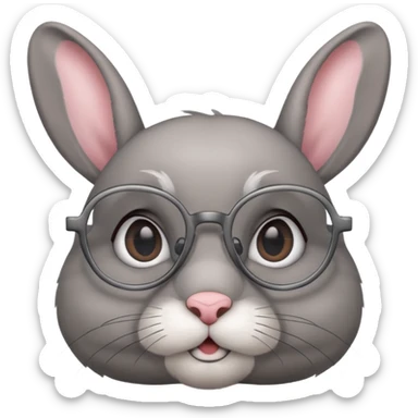 Bunny bust with eyeglasses sticker