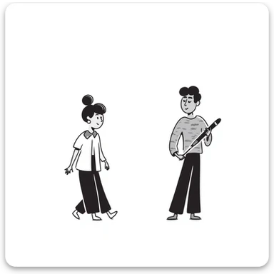 A paintbrush morphing into a metal human figure sculpture, representing artistic identity, with sculptural texture and dimension sticker