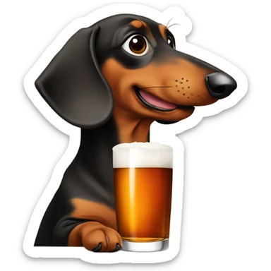 Dachshund drinking bourbon  sticker