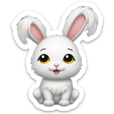 Kaninchen flauschig mit langen Ohren  sticker