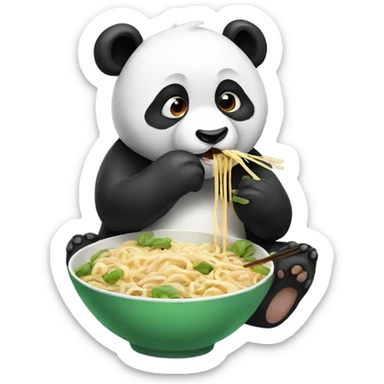 Panda eating noodles sticker
