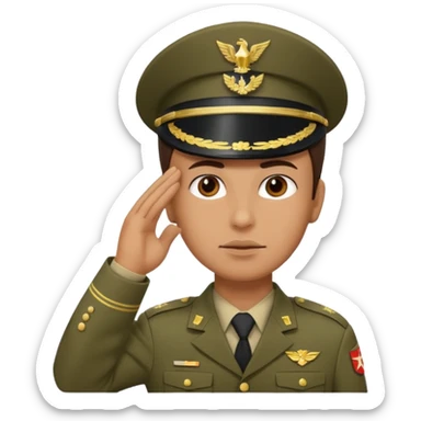 soldier saluting sticker