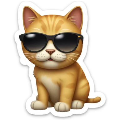Cat with sunglasses sticker