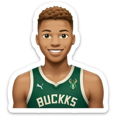 giannis smiling Bucks number 34 sticker