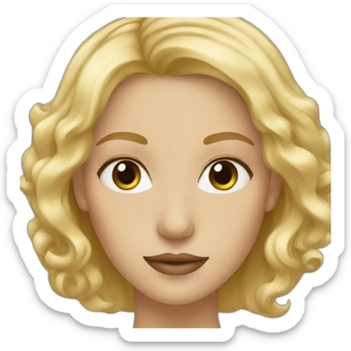 Woman brown eyes blond hair french style sticker