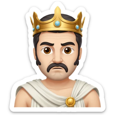 evil ancient greek king with toga sticker
