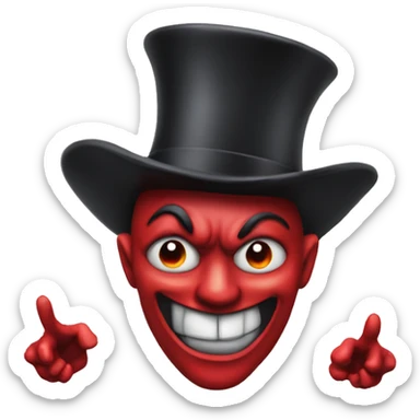 devil standing statue with top hat and sidelocks sticker