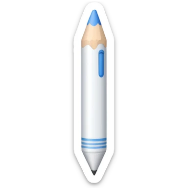 white colored crayon with a sharp white tip sticker