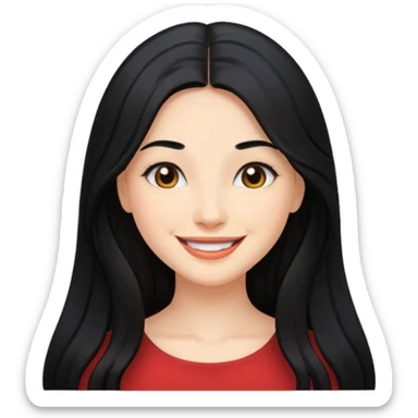 beautiful lady with long black hair sticker