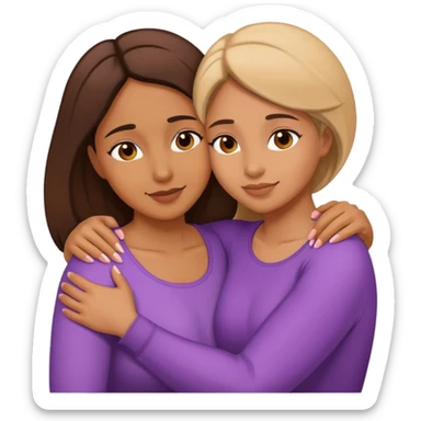 Mom and daughter hugging  sticker