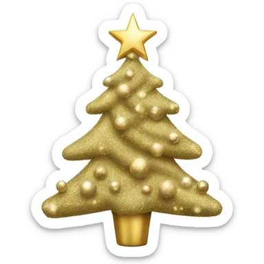 christmas tree gold decorated  sticker