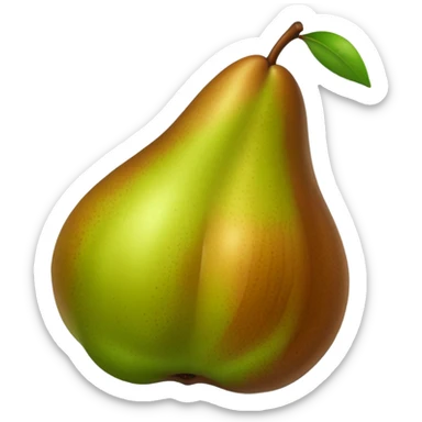 long slim brown green pear sticker