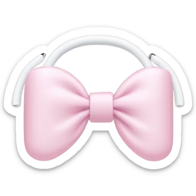 AirPods Pro, Two light pink bows were tied on either side of the headset sticker