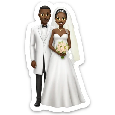 nigeria wedding full body  cartoon african generator  sticker
