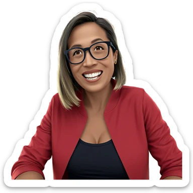 smiling boy with glasses sticker