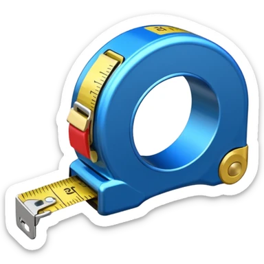 blue tape measure sticker