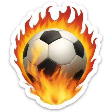 soccer ball on fire  sticker