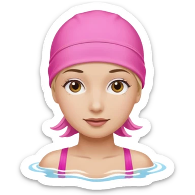 woman pink swim cap sticker