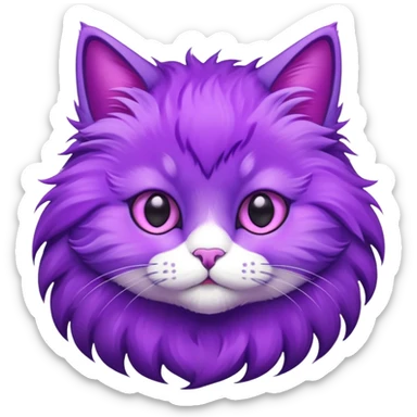 purple cat with bright violet fur sticker